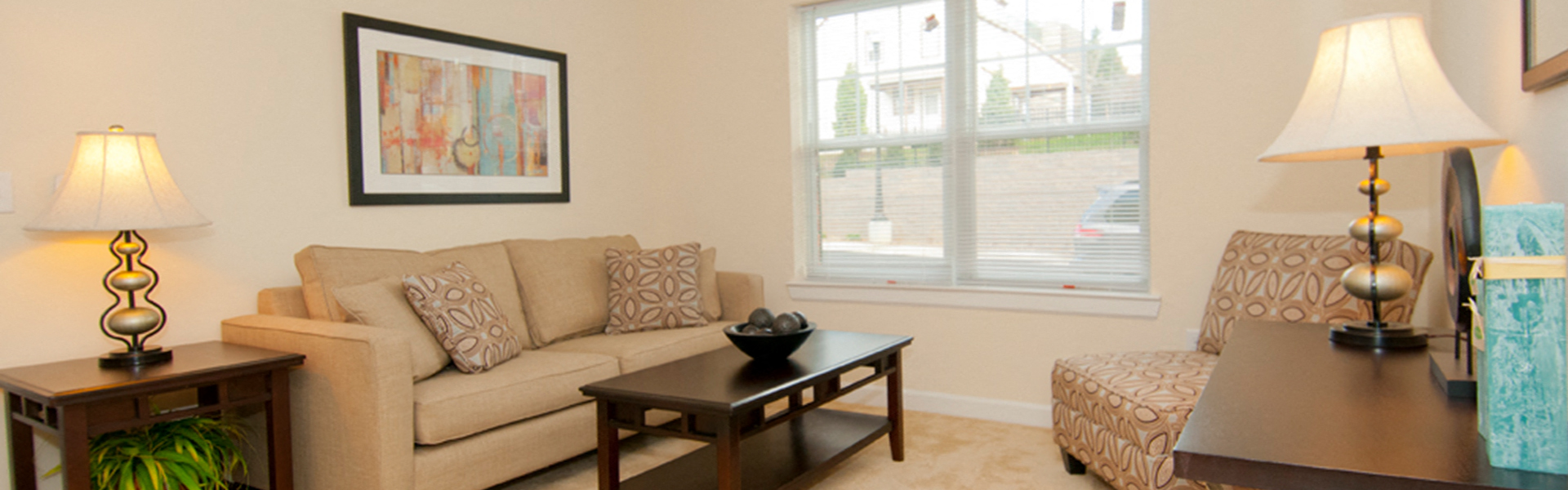 Victory Court Senior Apartments Model Living Room